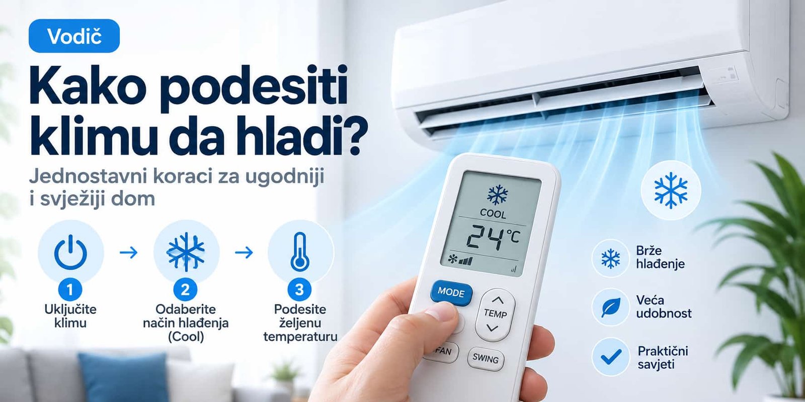 Kako podesiti klimu da hladi