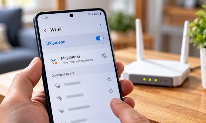Mobitel spojen na Wi-Fi, ali nema interneta
